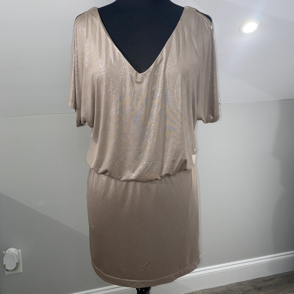 Gold, Metallic, Cocktail Dress - M/L